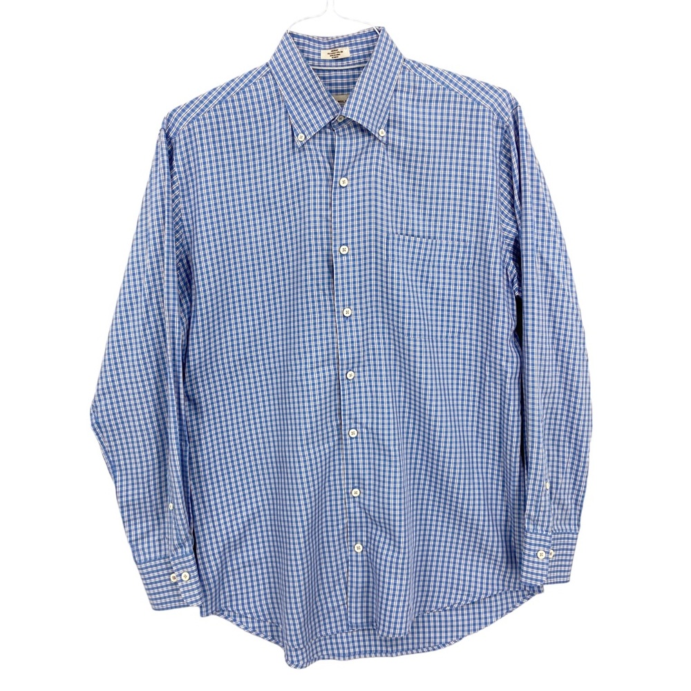 PETER MILLAR Plaid Long Sleeve Button Down Dress Shirt